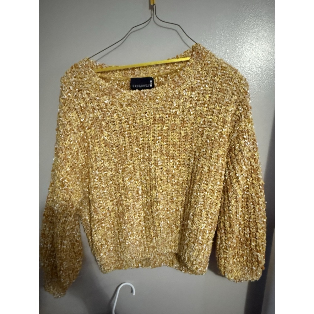 Broadway 38 Gold Blend Knit Sweater Size Xl